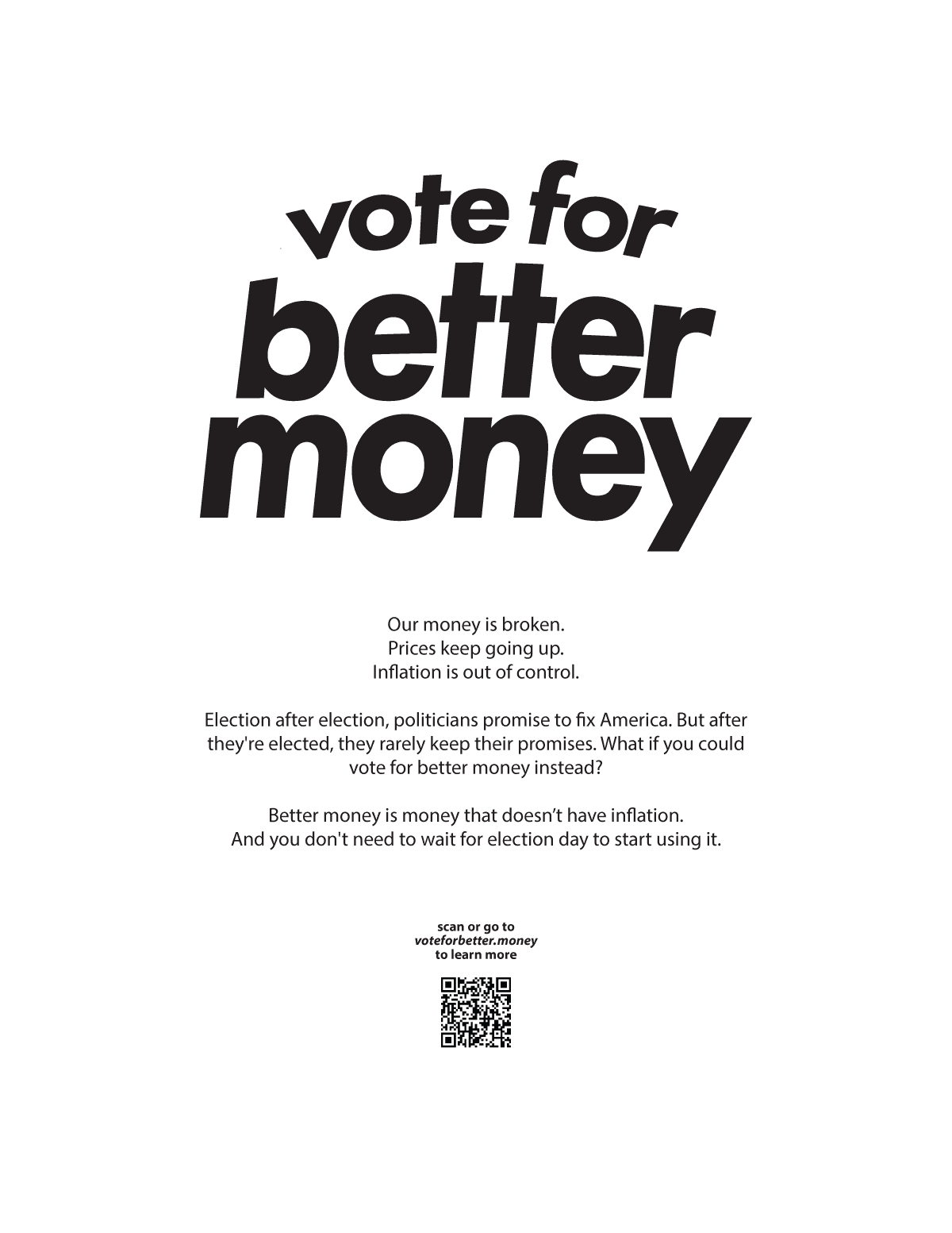 Vote For Better Money flyer preview — click to download PDF
