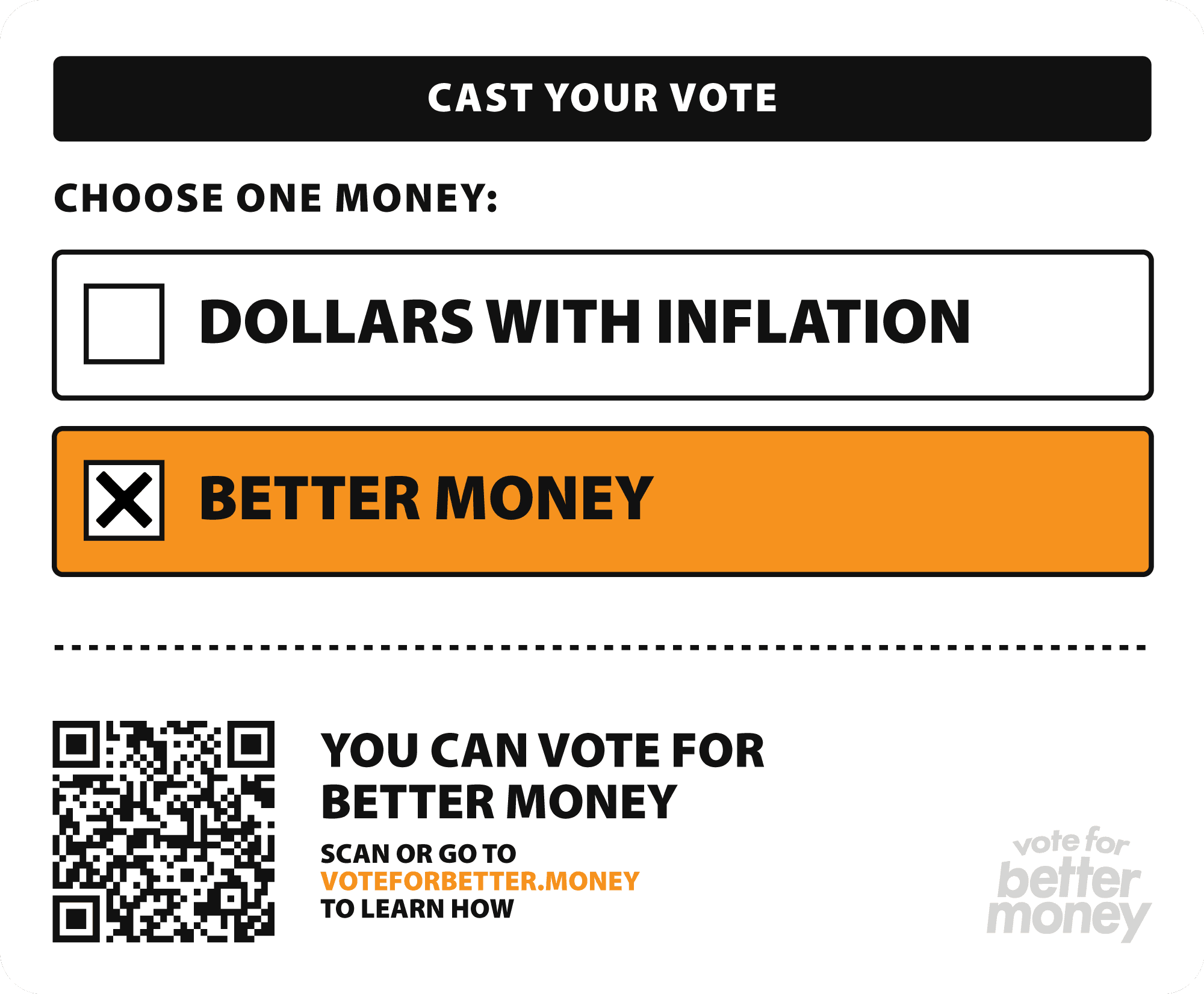 Cast Your Vote / Ballot Bitcoin sticker design